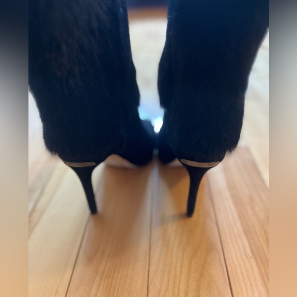 - Black fur embellished heeled boot - Picture 3 of 12